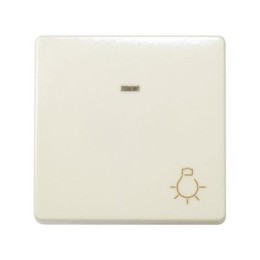 27161-62 Выключатель одноклавишный кнопочный с подсветкой, с пиктограммой "лампа", широкий модуль, 10А 250В,