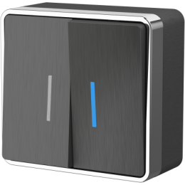 WL15-03-03 Выключатель двухклавишный с подсветкой Gallant (графит рифленый) Gallant Werkel a041395