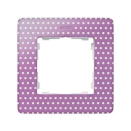 8200610-213 Рамка декоративная, 1 пост, Simon 82 Detail Original, розовый в белый горошек-белый