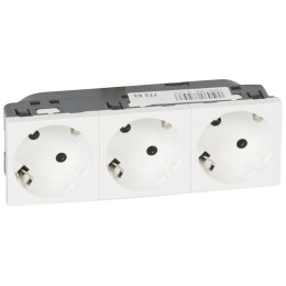 077253 Mosaic Розетка 3Х2к+З немецкий стандарт 45° Legrand