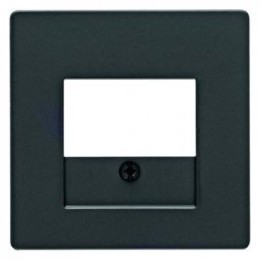 10336086 Центральная панель для розетки TAE и розеток для подсоединения громкоговорителей, Q.1, цвет: антрацит, с эффектом бархата Berker