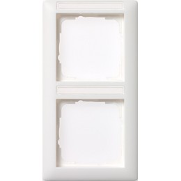 110203 Рамка Standard 55 Белый глянцевый, с полем для надписи 2-постовая вертикальная Gira