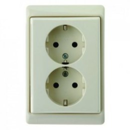 47290002 Двойная штепсельная розетка SCHUKO с рамкой цвет: белый, с блеском Arsys Berker