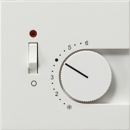 0393112 Терморегулятор с размыкающим контактом 24V/10 (4)A и контрольной лампой Белый Gira F100