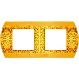 FD01422OB Рамка Sanremo bright gold 2-постовая гор/верт. Fede