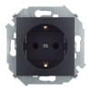 1591443-038 Розетка с заземлением Schuko со шторками, 16А 250В, винтовой зажим, графит Simon 15