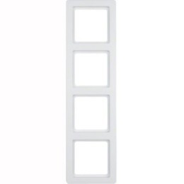 10146082 Рамка Q.1 Белый с эффектом бархата 4-постовая Berker