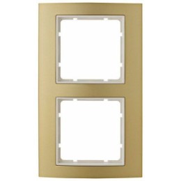 10123046 Рамка B.3 Золото / Полярная белизна 2-постовая вертикальная Berker