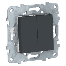NU521554 Переключатель 2-клав, перекрестный, 2 x сх. 7 10 AX, 250 В, Антрацит Schneider Electric NU521554 Переключатель 2-клав, перекрестный, 2 x сх. 7 10 AX, 250 В, Антрацит Schneider Electric