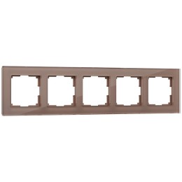 W0051142 Рамка на 5 постов (латте,стекло) Favorit Werkel a058822