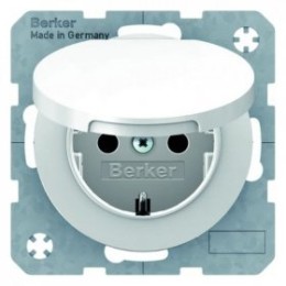 47512089 Штепсельная розетка SCHUKO с откидной крышкой цвет: белый глянцевый R.1/R.3 Berker