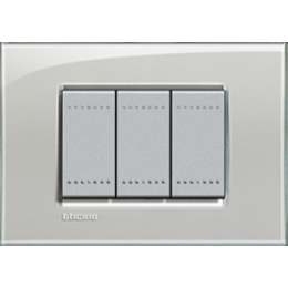 LNA4802KG Рамка LivingLight Квадрат Серое небо 2-модульная Bticino