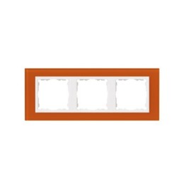 82637-65 Рамка декоративная, 3 поста, Simon 82 Nature, Стекло, оранжевый-белый