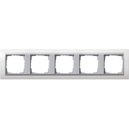 0215806 Рамка Event Белый / Алюминий 5-постовая Gira