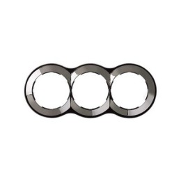 88630-35 Рамка декоративная, 3 поста, круг в круге, Simon 88, воронёная сталь