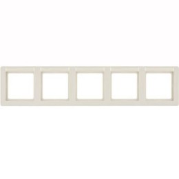 10256012 Рамка с полем для надписей Q.1 Белый с эффектом бархата 5-постовая Berker