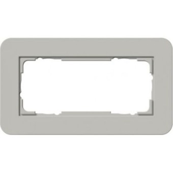 1002422	 Рамка с антрацитовой подложкой без перегородки E3 Серый / Антрацит 2-постовая Gira
