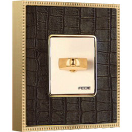 FD01441AOB Рамка Belle Epoque Tapestry Коричневый / Золото 1-постовая Fede