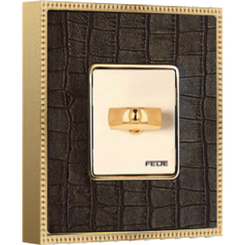 FD01441AOB Рамка Belle Epoque Tapestry Коричневый / Золото 1-постовая Fede