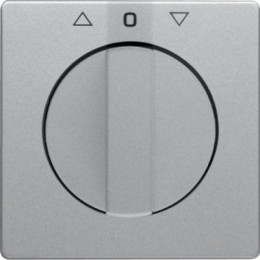 10806084 Центральная панель с вращающейся ручкой для жалюзийного поворотного выключателя, Q.1/Q.3, цвет: алюминиевый, с эффектом бархата Berker