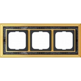 1723-833-500 Рамка Dynasty Латунь полированная черная роспись 3-постовая ABB