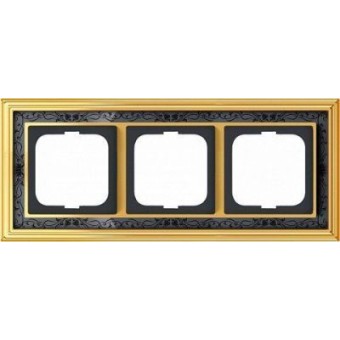 1723-833-500 Рамка Dynasty Латунь полированная черная роспись 3-постовая ABB