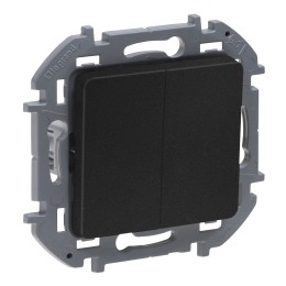 Выключатель двухклавишный 10 AX - 250 В Антрацит Legrand INSPIRIA 673623