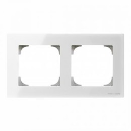 8572 CB Рамка Sky Белое стекло 2-постовая ABB
