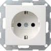 046603 Розетка с заземляющими контактами без "лапок" для крепления белый глянец Белый Gira