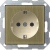 0466613 Розетка с заземляющими контактами без "лапок" для крепления Бронза Gira