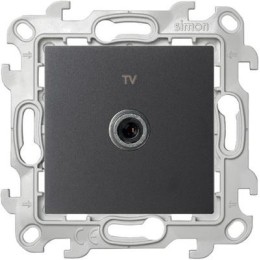 2410475-038 ТВ розетка проходная, графит Simon 24