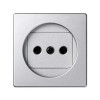 82040-93 Накладка на розетку двухполюсную 2Р без заземления, с защитными шторками, S82 Detail алюминий Simon