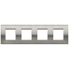 LNA4802M4ACS Рамка LivingLight Квадрат Фактурная сталь 2+2+2+2 модуля Bticino