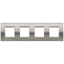 LNA4802M4ACS Рамка LivingLight Квадрат Фактурная сталь 2+2+2+2 модуля Bticino