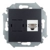 1591480-038 Розетка телефонная RJ11, винтовой зажим, графит Simon 15