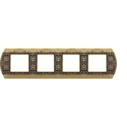 FD01424PB Рамка Sanremo bright patina 4-постовая гор/верт. Fede