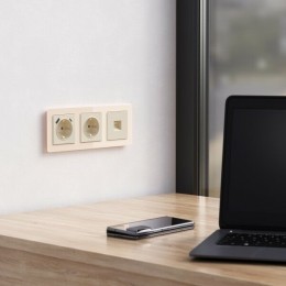 W0032743 Рамка на 3 поста Acrylic айвори Werkel a060539