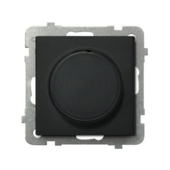 Ospel Sonata Черный металлик Светорегулятор поворотно-нажимной для нагрузки лампами накаливания, галогенными и LED LP-8RL2/m/33