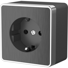 WL15-02-01 Розетка с заземлением Gallant (графит рифленый) Gallant Werkel a041396