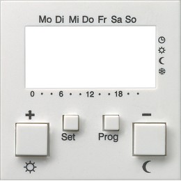 146927 Накладка для регулятора температуры пола с часами белый матовый Белый Gira