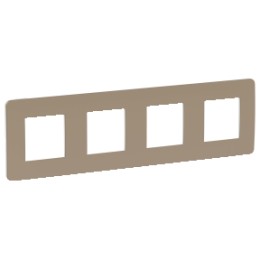 NU280826 Рамка Unica Studio Color Песочный / Белый 4-постовая Schneider Electric