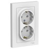 ATN000124 Atlasdesign Розетка двойная с заземлением, 16А, в сборе, Белый Schneider Electric