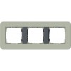 0213425	 Рамка с антрацитовой подложкой E3 Серо-зеленый / Антрацит 3-постовая Gira