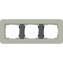 0213425	 Рамка с антрацитовой подложкой E3 Серо-зеленый / Антрацит 3-постовая Gira