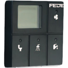 FD28603-M Выключатель для ванной комнаты 250 В Освещение: 800 Вт Вентиляция: 150 Вт, цвет Черный FEDE