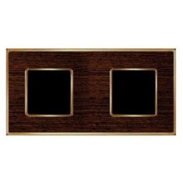 FD01312WOB Рамка Vintage Wood Wenge / Bright gold 2-постовая Fede