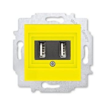 USB зарядка двойная ABB Levit жёлтый 5014H-A00040 64W 2CHH290040A6064