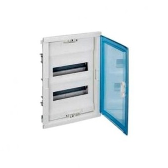 001424 Щит встраиваемый Nedbox - с синей полупрозрачной скругленной дверью - 4 rрейки - 48+8 модуля Nedbox Legrand