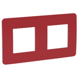 NU280413 Рамка Unica Studio Color Красный / Белый 2-постовая Schneider Electric