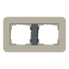 0212428	 Рамка с антрацитовой подложкой E3 Светло-бежевый / Антрацит 2-постовая Gira